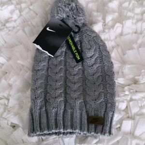 Nike Gray Hat with Removable Pom